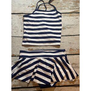 Hanna Andersson Navy Striped Swimsuit NWT